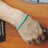 Men's Women 4mm Turquoise 925 Sterling Silver Bracelet Gemstone DiyNotion Handmade BR879