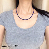 Men's Women Lapis Lazuli 925 Sterling Silver Necklace Seamless Beads & Clasp DiyNotion Handmade NK138