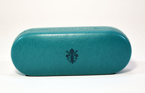 Leather Glasses Case Hard Eyeglasses Case Teal Sunglass Case Italian Leather Glasses Case Gift For Him Gift For Her Made in Italy