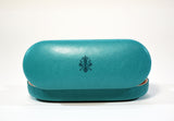 Leather Glasses Case Hard Eyeglasses Case Teal Sunglass Case Italian Leather Glasses Case Gift For Him Gift For Her Made in Italy
