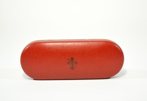Leather Glasses Slim Case Dark Red Hard Eyeglasses Case Sunglass Case Italian Leather Glasses Case Gift For Him and Her Made in Italy
