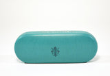 Leather Glasses Slim Case Teal Hard Eyeglasses Case Sunglass Case Italian Leather Glasses Case Gift For Him and Her Made in Italy