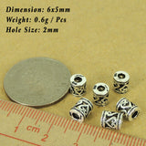6 PCS 925 Stamp Sterling Silver Love Heart Sign Barrel Beads Vintage WSP447X6 Wholesale: See Discount Coupons in Item Details