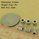 6 PCS 925 Sterling Silver Barrel Beads Vintage Celtic WSP448X6 Wholesale: See Discount Coupons in Item Details