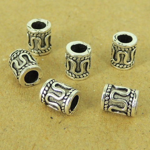 6 PCS 925 Sterling Silver Barrel Beads Vintage Celtic WSP448X6 Wholesale: See Discount Coupons in Item Details