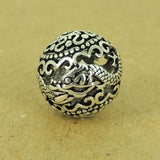 925 Sterling Silver Dragon Bead Vintage Round Bead Jewelry Making WSP450 Wholesale Retail