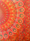 Red Mandala flat sheet/tapestry/Boho beach Roundie/Mandala Roundie/Beach Roundie Towel/Mandala Couch Throw/Beach Throw/Boho Roundie