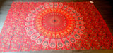Red Mandala flat sheet/tapestry/Boho beach Roundie/Mandala Roundie/Beach Roundie Towel/Mandala Couch Throw/Beach Throw/Boho Roundie