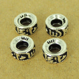 4 PCS 925 Stamp Sterling Silver OM Buddhism Spacers Vintage Jewelry Making Wholesale Retail WSP459X4