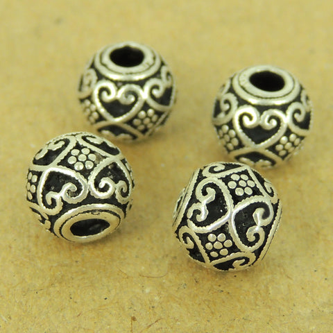4 PCS 925 Sterling Silver Love Heart Sign Beads Vintage WSP460X4 Wholesale: See Discount Coupons in Item Details