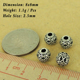 4 PCS 925 Sterling Silver Love Heart Sign Beads Vintage WSP460X4 Wholesale: See Discount Coupons in Item Details
