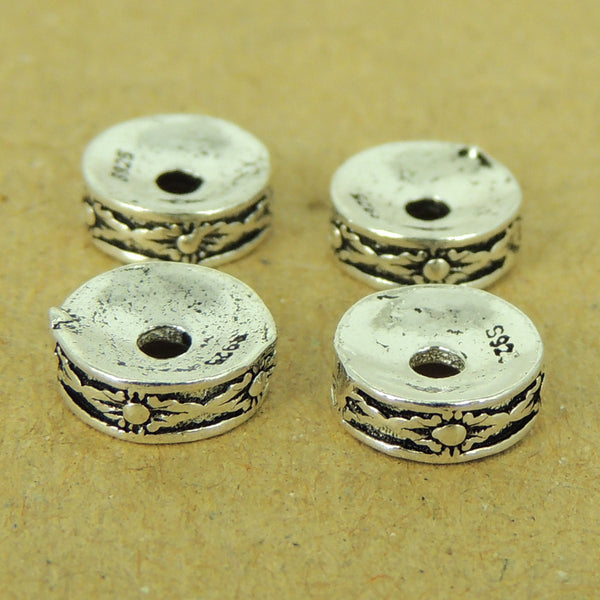 4 PCS 925 Stamp Sterling Silver Spacers Vintage Celtic Jewelry Making Wholesale Retail WSP461X4