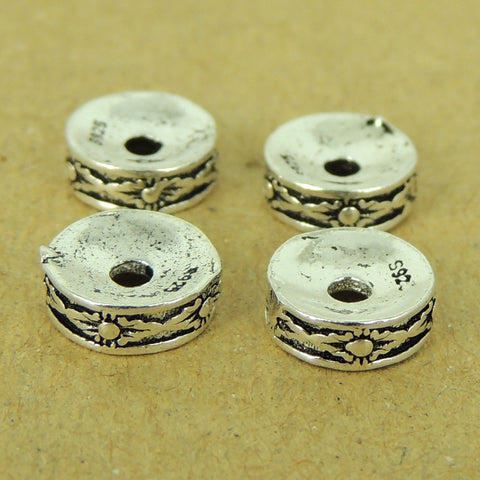 4 PCS 925 Stamp Sterling Silver Spacers Vintage Celtic Jewelry Making Wholesale Retail WSP461X4