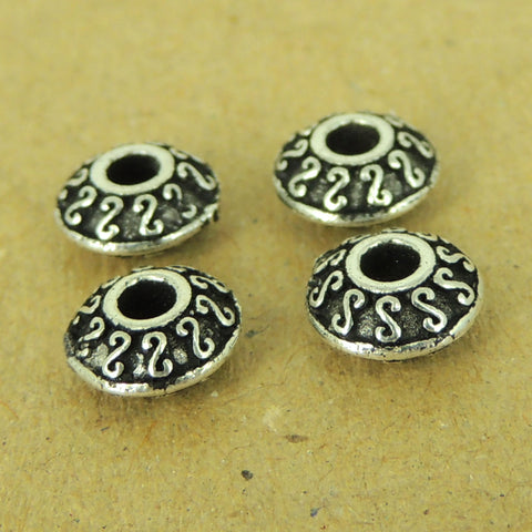 4 PCS 925 Sterling Silver Spacers Vintage Celtic Jewelry Making Wholesale Retail WSP462X4