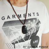 Men's Women Garnet Handmade Obsidian Buddha Pendant Necklace with 925 Sterling Silver Spacers Beads DiyNotion NK168