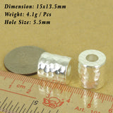 925 Sterling Silver Barrel Bead Vintage Jewelry Making WSP435 Wholesale Retail