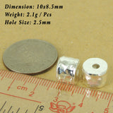 925 Sterling Silver Barrel Bead Vintage Jewelry Making WSP470 Wholesale Retail
