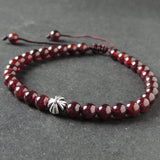 Men's Women Garnet Adjustable Braided Bracelet Tibetan Silver Cross Bead DiyNotion T286
