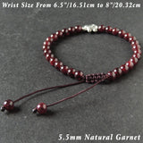 Men's Women Garnet Adjustable Braided Bracelet Tibetan Silver Elephant Bead DiyNotion T288