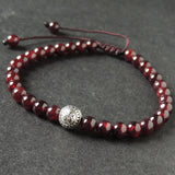 Men's Women Garnet Adjustable Braided Bracelet Tibetan Silver Protection Bead DiyNotion T289