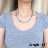 Men's Women 4mm Blue Turqouise 925 Sterling Silver Necklace Beads & Clasp DiyNotion Handmade NK140