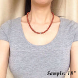 Men's Women Red Jasper Stone 925 Sterling Silver Necklace Beads & Clasp DiyNotion Handmade NK142