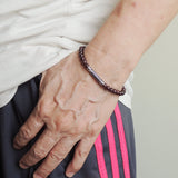 Men's Women Garnet Sterling Silver Bracelet Gemstone 925 Stamp Lucky Charm DiyNotion Handmade BR887