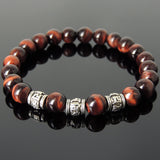 Men's Women Red Tiger Eye Tibetan Silver Bracelet OM Beads DiyNotion Handmade T299