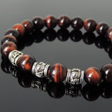 Men's Women Red Tiger Eye Tibetan Silver Bracelet OM Beads DiyNotion Handmade T299