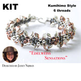 Kumihimo kit incl pattern tutorial 6 threads  Edelweiss Sensations bracelet Kumihimo Style
