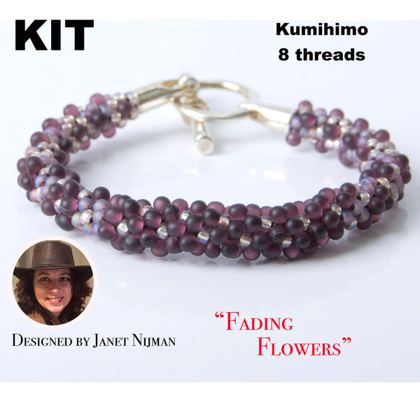 KIT Kumihimo pattern and tutorial bracelet 8 Strands bracelet
