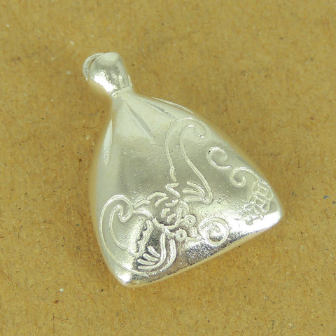 925 Stamp Sterling Silver 'Fu' Bat Bag Pendant Full of Luck Jewelry Making WSP507 Wholesale: See Discount Coupons in Item Details