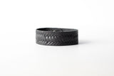 Leather Bracelet/Slim Cuff/Woven Charcoal