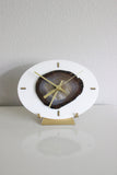 8" Earthtone Agate Acrylic Desk Clock