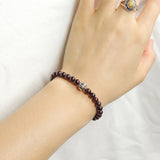 Men's Women Garnet Adjustable Braided Bracelet 925 Sterling Silver OM Bead DiyNotion BR1013