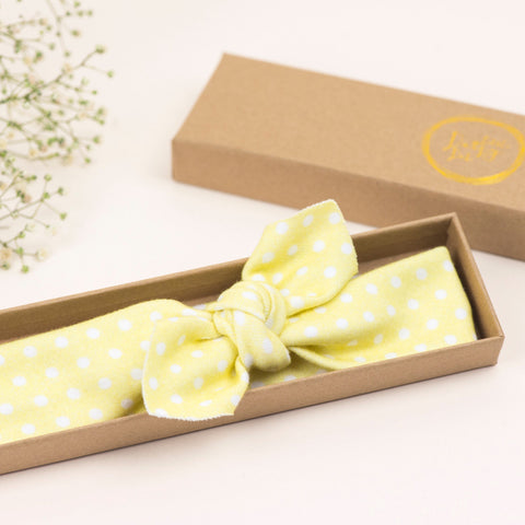 Yellow Polkadot Organic Baby Headband/Baby Headband/Baby Gift/Newborn Headband/Headbands/Infant Headband/Baby Headwrap /Baby Bow