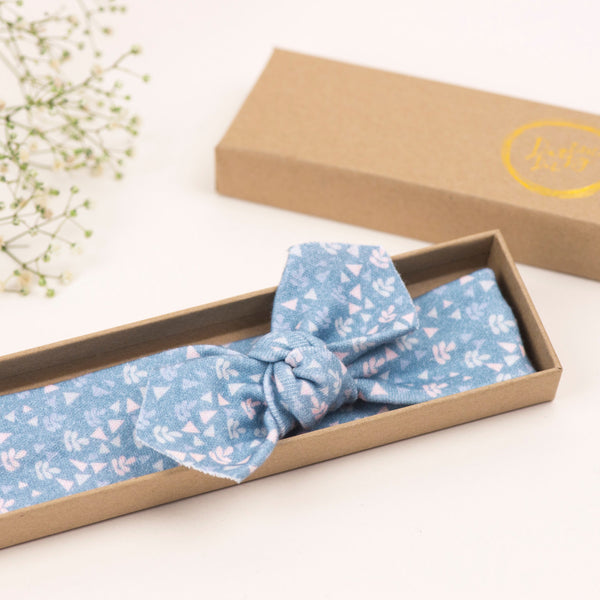 Blue Geometric Organic Baby Headband/Baby Headband/Baby Gift/Newborn Headband/Headbands/Infant Headband/Baby Headwrap/Baby Bow