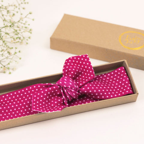 Port Polkadot Organic Baby Headband/Baby Headbands/Baby Gift/Newborn Headband/Pink Baby Headbands/Infant Headband /Baby Headwrap