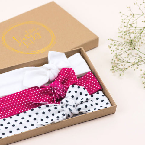 White Organic Baby Headband Set/ Baby Headbands/Baby Gift/Newborn Headband/Pink Baby Headbands/Infant Headband /Baby Headwrap/Bows