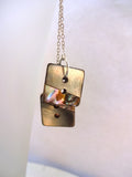 Vintage Mother of Pearl Button Earrings, Antique MOP Buttons, Abalone Buttons, Square MOP Buttons, Silver Chain, Silver Ear Wires MPE114