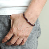 Men's Women Garnet Adjustable Braided Bracelet 925 Sterling Silver Celtic Bead DiyNotion BR1021