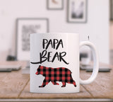 Papa Bear Mug, Bear Coffee Mug, Buffalo Plaid Rustic Style, Funny Coffee Mug, Gift For Dad, Coffee Mug Gift, Coffee Cup, Buffalo Check