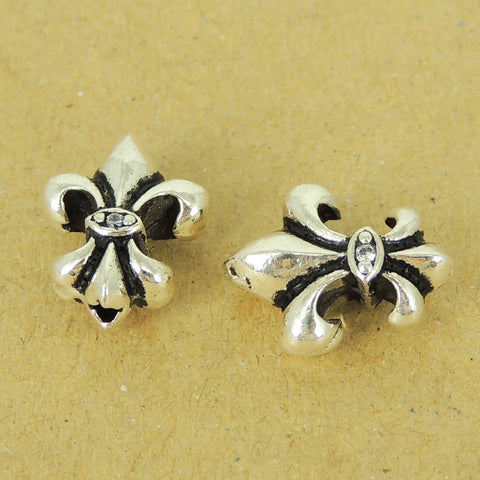 925 Stamp Sterling Silver Fleur de Lis Bead Vintage Celtic WSP488 Wholesale: See Discount Coupons in Item Details