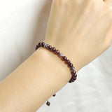 Men's Women Garnet Adjustable Braided Bracelet 925 Sterling Silver Cross Beads DiyNotion BR1022
