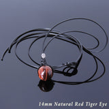 Men's Women Red Tiger Eye 925 Sterling Silver Adjustable Braided Necklace Gemstone DiyNoion Handmade NK149