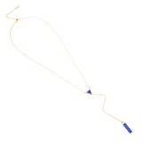 Blue Lapis Y Necklace, Gold Layering Necklace, Minimalist Jewelry, Minimal Bar Larait Necklace, Minimalist Jewelry