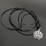 Men's Women Adjustable Necklace 925 Sterling Silver Fleur de Lis Pendant with Wax Rope DiyNotion NK145