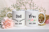 Mom and Dad Mug Set, Mom Mug, Dad Mug, New Parents Coffee Mug, Established date Mug New Mom Gift For Dad, Baby Shower Gift, New Parents Gift