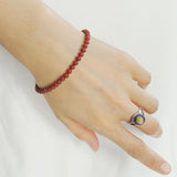Men's Women Red Jasper Stone Sterling Silver Bracelet Natural Gemstone DiyNotion Handmade BR905