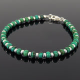 Men's Women African Green Turquoise Sterling Silver Bracelet DiyNotion Handmade BR908